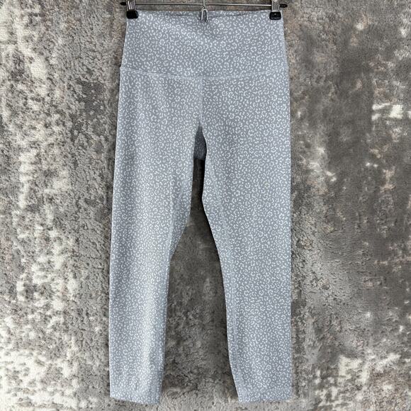 Lululemon Sz 6 Abstract Floral Print Casual Leggings Gray Pants Pull On Stretch - Picture 1 of 9